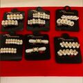 Bulk Lots: 500 pairs (1000 pcs)--Pearl Hair Barrettes-carded-$0.17 pcs
