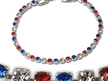 Bulk Lots: 100 pcs-Patriotic 7" RED/WHITE/BLUE Bracelets-$1.49 ea