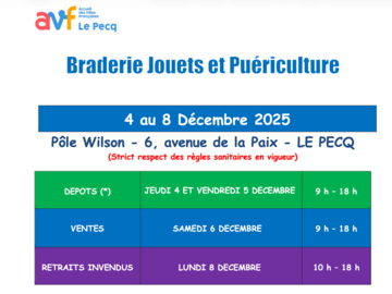Actualité: Braderie Jouets et Puériculture au Pecq