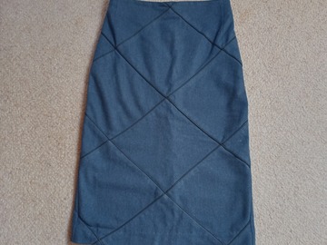 Selling: Denim blue wool straight skirt