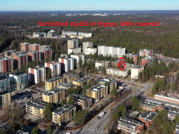 Renting out: furnished studio in Espoo, water included, available 1.1.2026