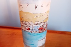 Vente: Grand verre au décor Mykonos