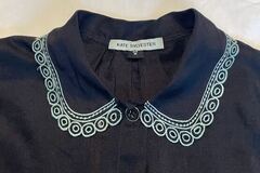 Selling: Dark navy embroidered shirt, 100% silk, Size M