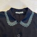 Selling: Dark navy embroidered shirt, 100% silk, Size M