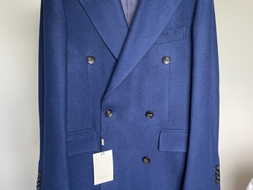 Selling with online payment: [EU] NWT Suitsupply mid blue herringbone coat, size 36R