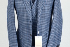 Selling with online payment: [EU] NWT Suitsupply mid blue shepherd check 3pc suit, size 36R