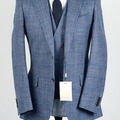 Selling with online payment: [EU] NWT Suitsupply mid blue shepherd check 3pc suit, size 36R