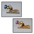 Bulk Lots: 40 pcs-Men's Ruby CZ and Sapphire CZ Tie Tacks-$2.50 ea