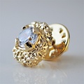 Bulk Lots: 40 pcs-Men's Nugget Tie Tack w/CZ Stone-14kt goldtone-$2.50 pcs