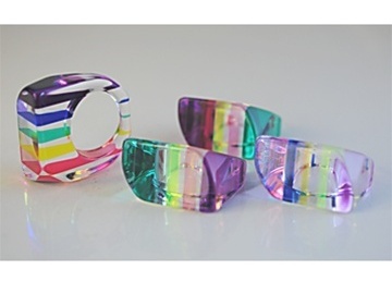 Bulk Lots: 300 pcs-Kiddie Lucite Rainbow Rings--$0.35 pcs