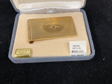 Bulk Lots: 36 pcs-Money Clip w/Genuine Ruby-$20.00 retail-$2.77 ea