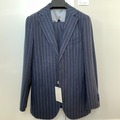 Selling with online payment: [EU] NWT Suitsupply Jort navy chalk tripe flannel suit, size 36R