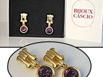Bulk Lots: 40 prs-Designer Bijoux Cascio Clip Earrings in Gift Box-$2.50 pr