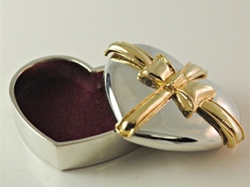 Bulk Lots: 150 pcs-Heart Shape Jewelry Trinket Box--$0.75 pcs