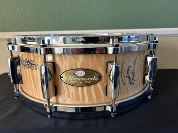 Selling with online payment: Pearl Masterworks Autographed Snare Drum - Chad Cromwell