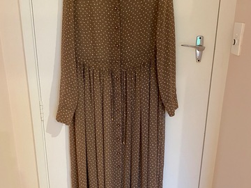 Selling: Chiffon Dotty Dress in Light Brown 