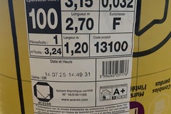 À vendre: Rouleau laine de verre mur ISOVER