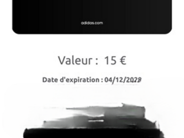 Vente: e-Carte cadeau Adidas (15€)