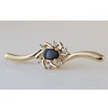 Bulk Lots: 50 pcs-Genuine Black Onyx Pin w/CZ stones-14kt goldtone-$1.99 pcs