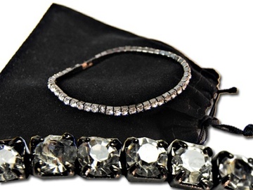 Bulk Lots: 30 pcs-Swarovski 3mm Crystal Stretch Bracelets w/pouch-$3.33