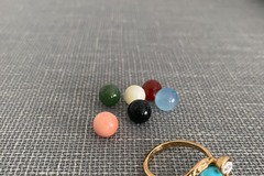 Bulk Lots: 50 pcs-Ladies Interchangable 14kt Goldtone Diamond Ring-$3.00 ea