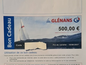 Vente: Bons cadeaux Les Glénans - Stage de voile (700€)