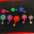 Bulk Lots: 100 pcs--Belly Charms--Asst. Fuzzy Balls Jewelry--$0.99 pcs!