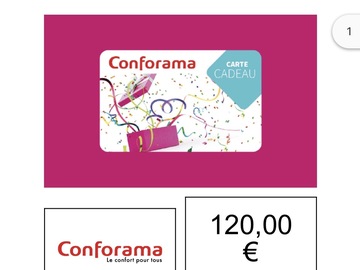 Vente: e-Carte cadeau Conforama (120€)