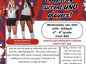 Oferta: University of Nebraska @ Omaha Volleyball Clinic