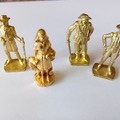 Vente: 4 fèves en métal doré personnages célèbres