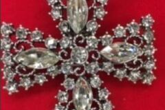 Bulk Lots: 50 pcs--2" Swarovski Encrusted Pendant/Pin on 24" Chain-$1.99pcs