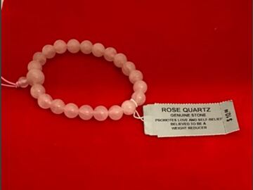 Bulk Lots: 144 pcs-Genuine 8mm Rose Quartz Bracelet-$.69 pcs-$10.00 retail