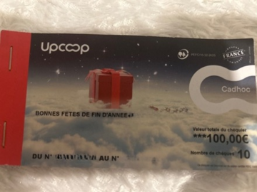 Vente: Chèques cadeaux UP Cadhoc (100€)