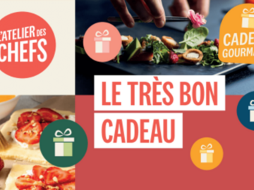 Vente: 5 e-cartes cadeaux l'Atelier des Chefs (295€)