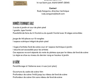 Daily rental: Location Théâtre du Troisième Type pour Conférence / Lecture / At