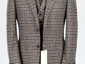 Selling with online payment: [EU] NWT Suitsupply brown checked 3pc suit, size 38R