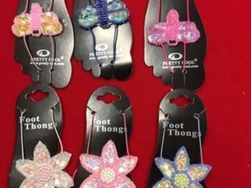 Bulk Lots: 300 pcs-- Sequin Foot Thongs-- $ .33 pcs!