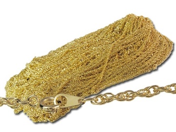 Bulk Lots: 150 pcs-2.4mm 14kt Gold Finished D/C Rope Chain 21"-$0.79 pc 