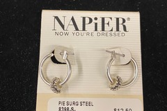 Bulk Lots: 50 pairs-Napier Sterling Silver Finish Hoop Earrings-$1.99 pr