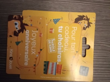 Vente: Carte cadeau King Jouet (28,99€)