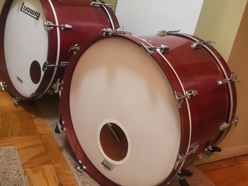 Selling with online payment: 2 Ludwig 24"x16" Maple Bass Drums