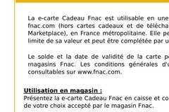 Vente: e-Carte cadeau FNAC (120€)