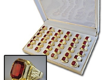 Bulk Lots: 288 pcs-Ladies Faux Ruby Rings-$0.34 pcs