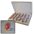 Bulk Lots: 144 pcs Faux Rose Quartz Silvertone Rings-In Display-$0.69 pc!