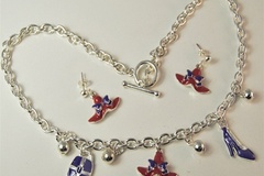 Bulk Lots: 40 sets-Red Hat Necklace & Earrings Set-$2.50 set