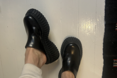 Myydään: Camper Black Leather Clog BCN / Nahkaiset puukengät