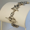 Bulk Lots: 40-Antique Silver Stars Bracelet w/Toggle Clasp 7 1/2"-$2.99