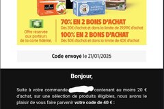 Vente: Codes Intermarché Drive (40€)