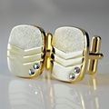 Bulk Lots: 40 pairs-Men's Cuff Links-14kt Goldtone w/rhinestones-$2.50 pr
