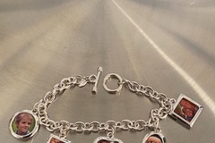 Bulk Lots: 50 pcs-Sterling Silvertone Picture Charm Bracelets-$2 ea
